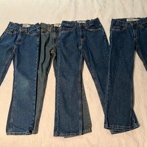 Four pair Boys’ Urban Pipeline indigo jeans- PERFECT- size 8 slim-